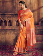 The Intense Vastra Silk Saree Orange