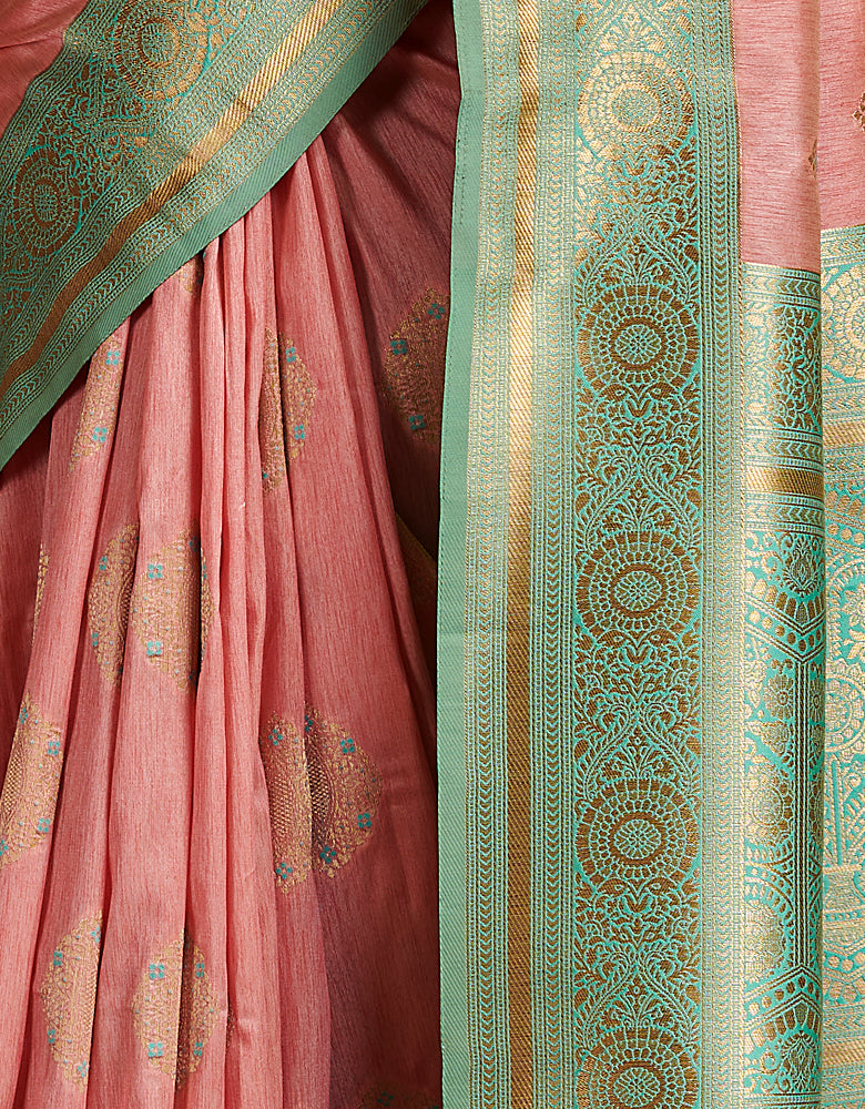 The Intense Vastra Silk Saree Salmon Pink