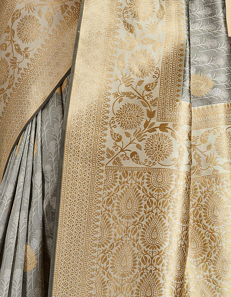 The Passion Vastra Silk Saree Ash