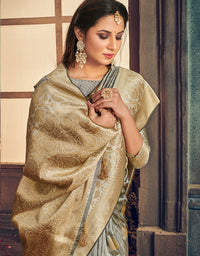 The Passion Vastra Silk Saree Ash