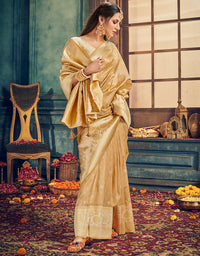 The Passion Vastra Silk Saree Golden