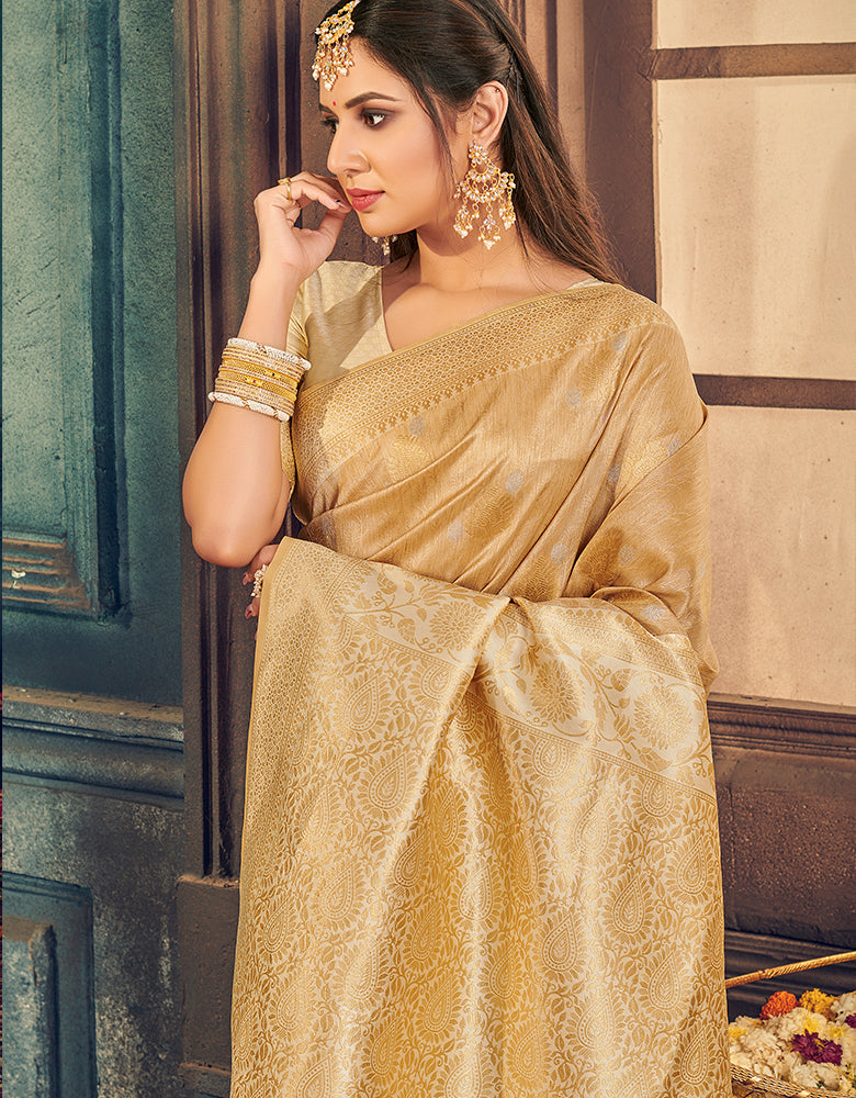 The Passion Vastra Silk Saree Golden