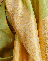 The Passion Vastra Silk Saree Lime Green