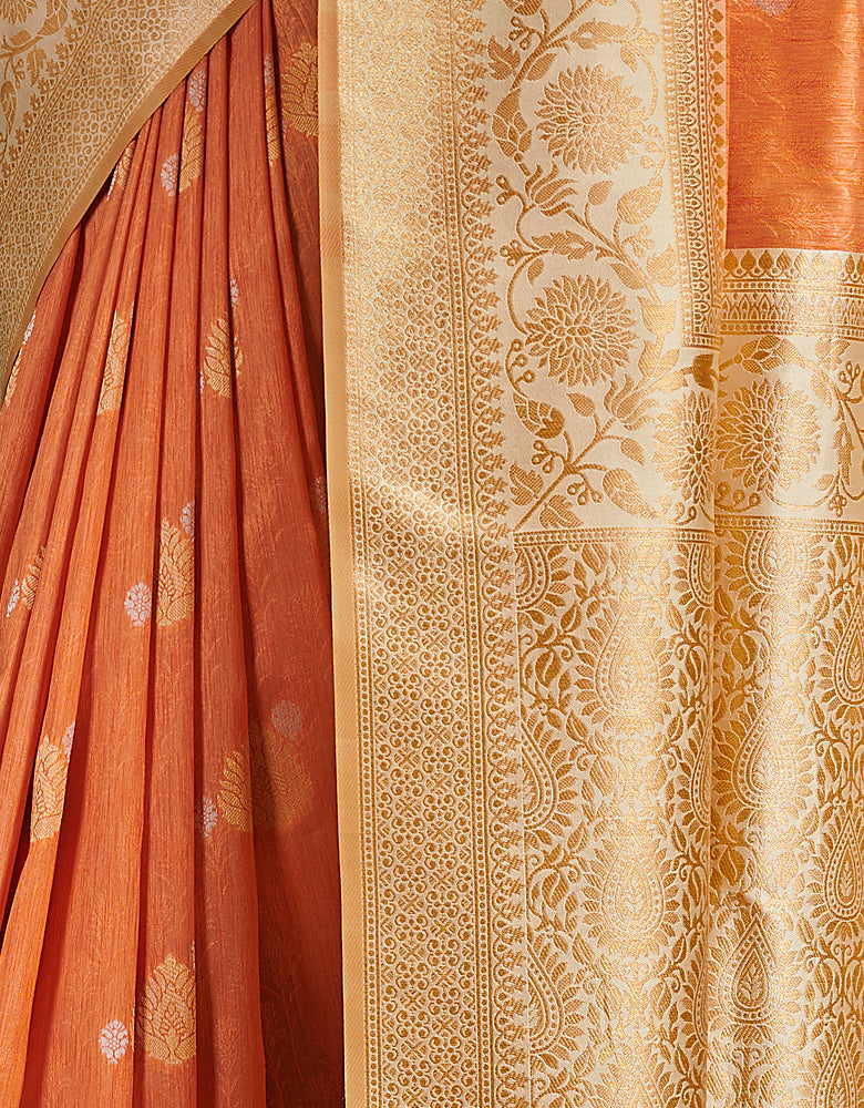 The Passion Vastra Silk Saree Orange