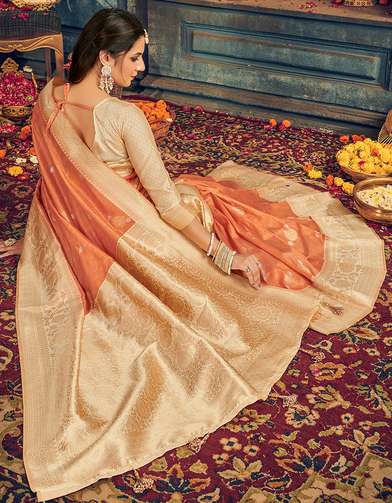 The Passion Vastra Silk Saree Orange
