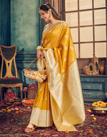 The Passion Vastra Silk Saree  Yellow