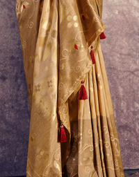 The Peace Vastra Silk Saree Beige