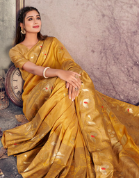 The Peace Vastra Silk Saree Mustard