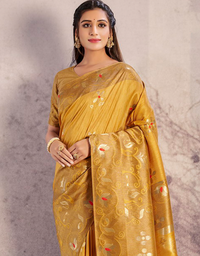 The Peace Vastra Silk Saree Mustard