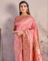 The Peace Vastra Silk Saree Pink