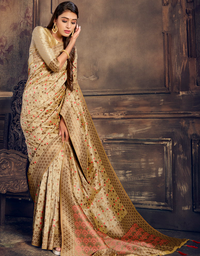 The Romance Vastra Silk Saree Beige