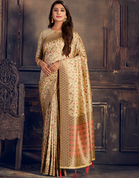 The Romance Vastra Silk Saree Beige