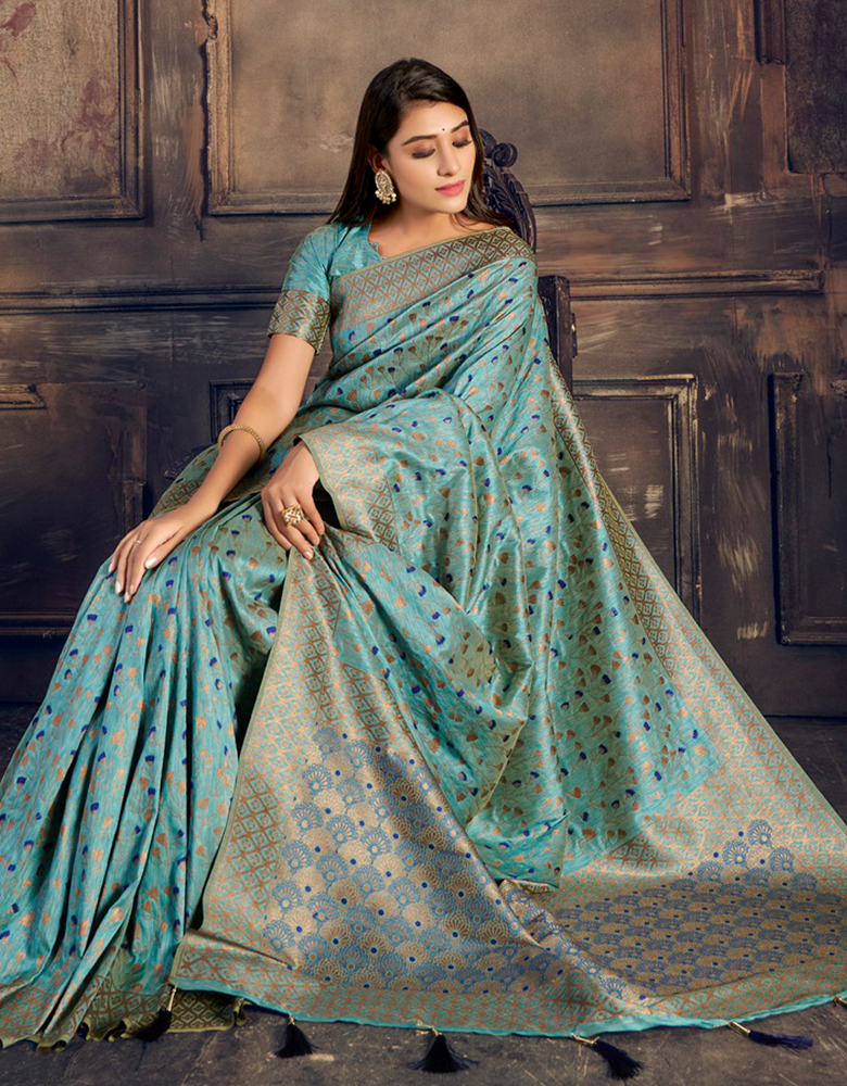 The Romance Vastra Silk Saree Blue