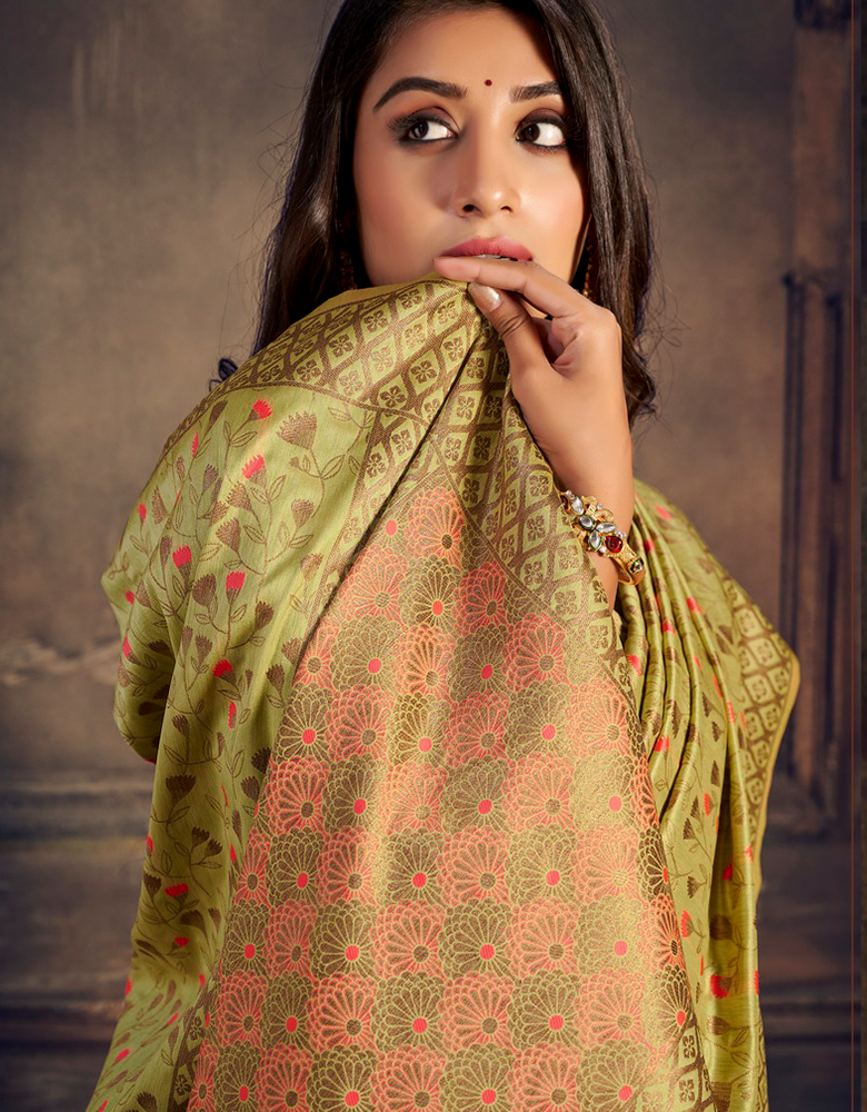 The Romance Vastra Silk Saree Lime Green