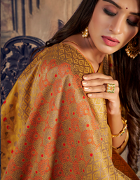 The Romance Vastra Silk Saree Mastard Yellow