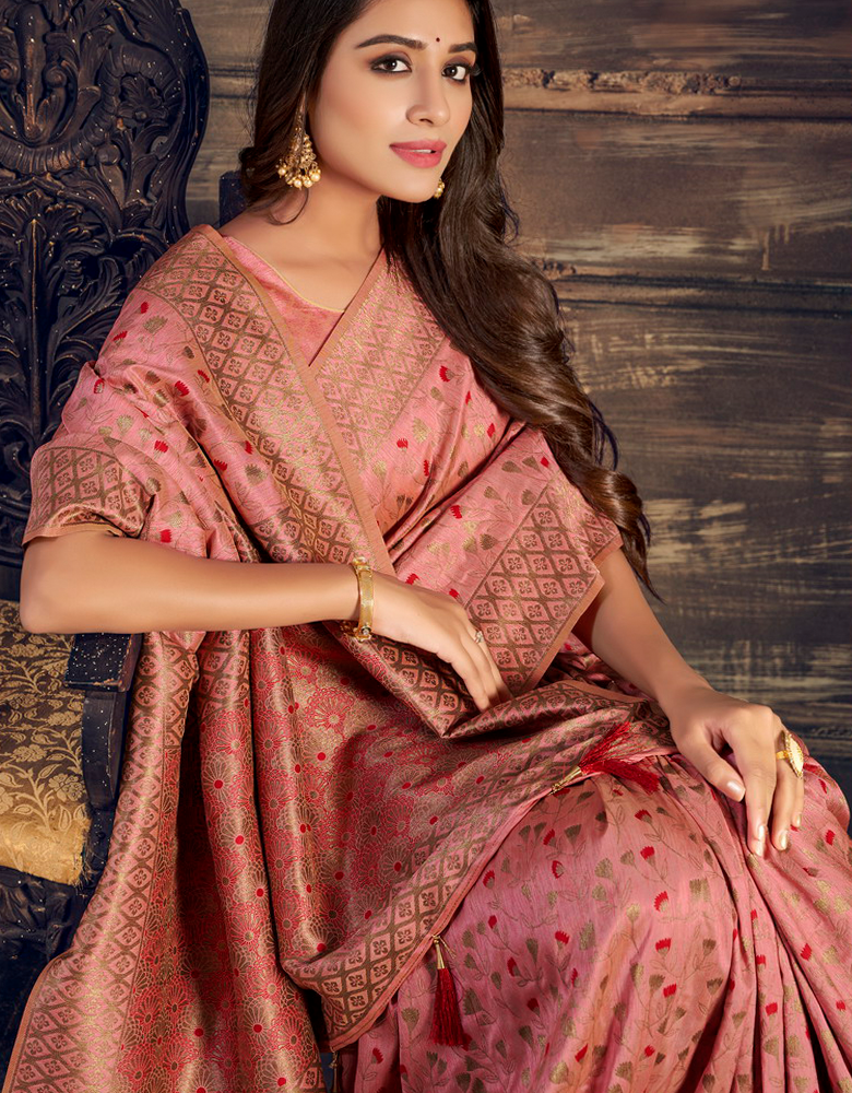 The Romance Vastra Silk Saree Pink