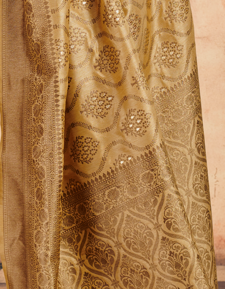 The Silent Vastra Silk Saree Beige