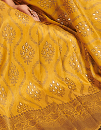 The Silent Vastra Silk Saree Mustard Yellow