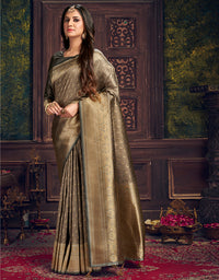 The Soul Vastra Silk Saree Ash