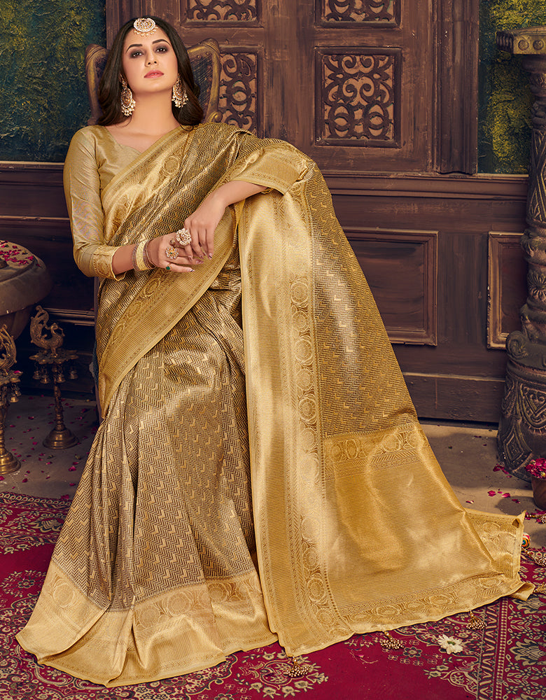 The Soul Vastra Silk Saree Beige