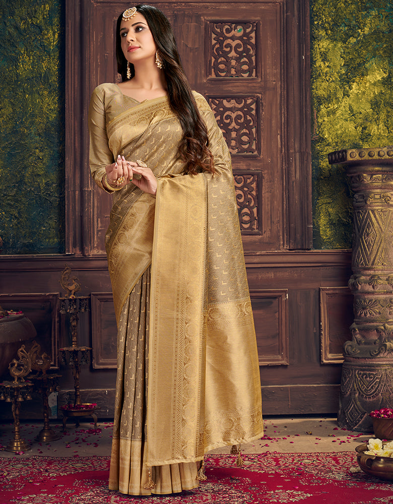 The Soul Vastra Silk Saree Beige