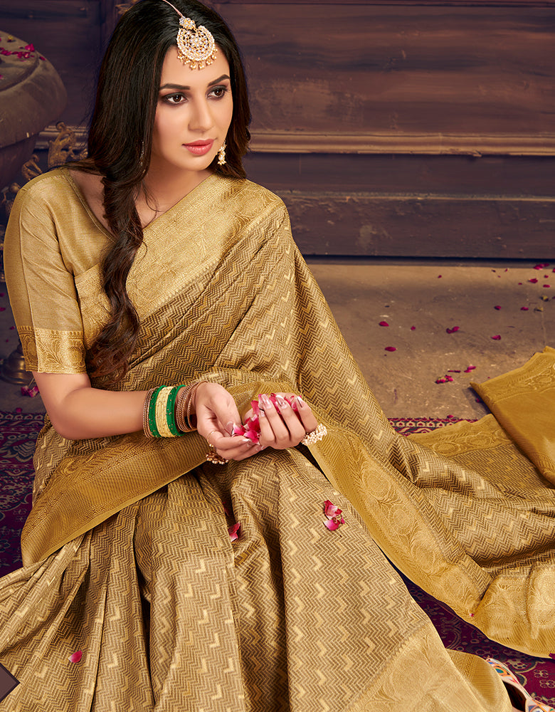 The Soul Vastra Silk Saree Golden