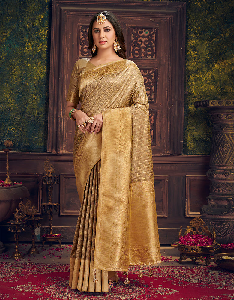 The Soul Vastra Silk Saree Golden