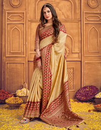 The Power Vastra Silk Saree Beige