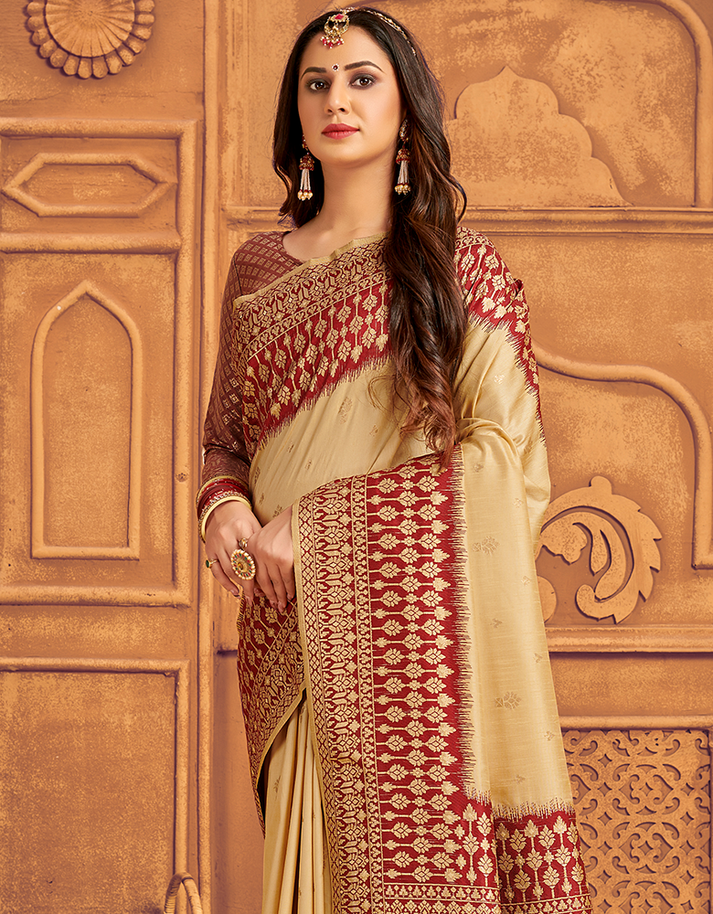 The Power Vastra Silk Saree Beige