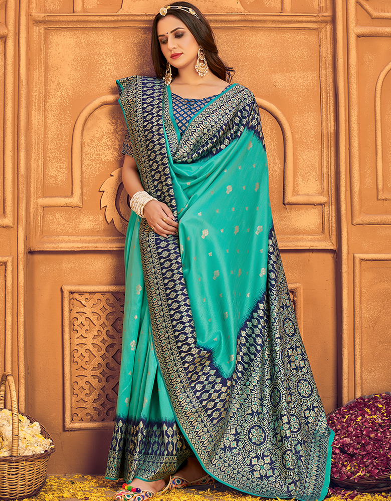 The Power Vastra Silk Saree Blue