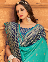 The Power Vastra Silk Saree Blue