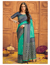 The Power Vastra Silk Saree Blue