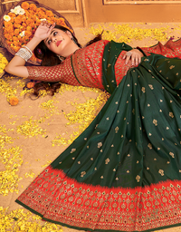 The Power Vastra Silk Saree Dark Green